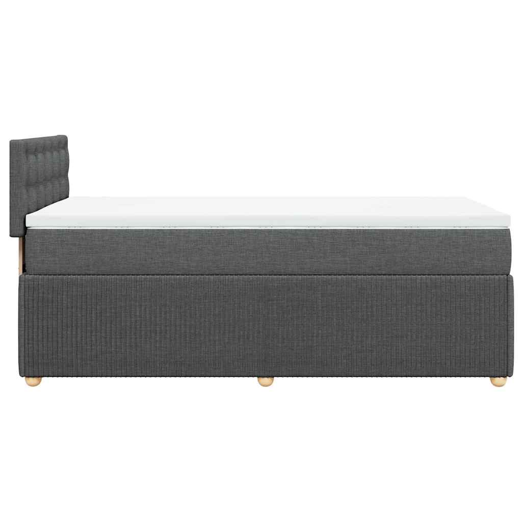 Κρεβάτι Boxspring με Στρώμα Σκούρο Γκρι 90x200 εκ. Υφασμάτινο - Pakobazaar