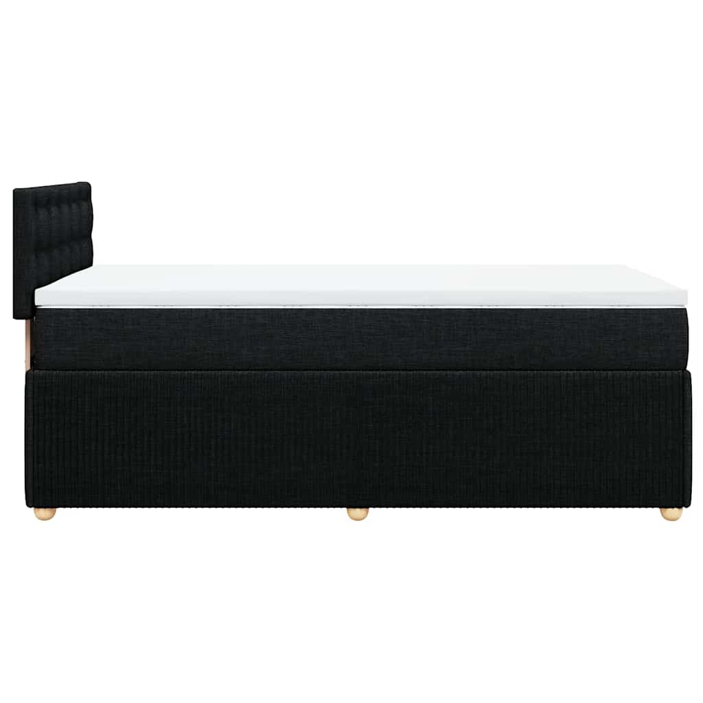 Κρεβάτι Boxspring με Στρώμα Μαύρο 90x200 εκ. Υφασμάτινο - Pakobazaar