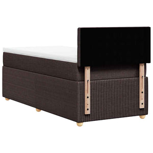 Κρεβάτι Boxspring με Στρώμα Σκούρο Καφέ 90x200 εκ. Υφασμάτινο