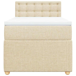 Κρεβάτι Boxspring με Στρώμα Κρεμ 90x200 εκ.Υφασμάτινο