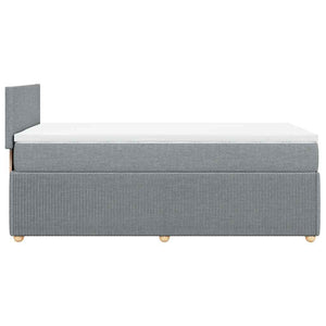 Κρεβάτι Boxspring με Στρώμα Ανοιχτό Γκρι 100x200 εκ. Υφασμάτινο