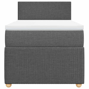 Κρεβάτι Boxspring με Στρώμα Σκούρο Γκρι 100x200 εκ. Υφασμάτινο - Pakobazaar