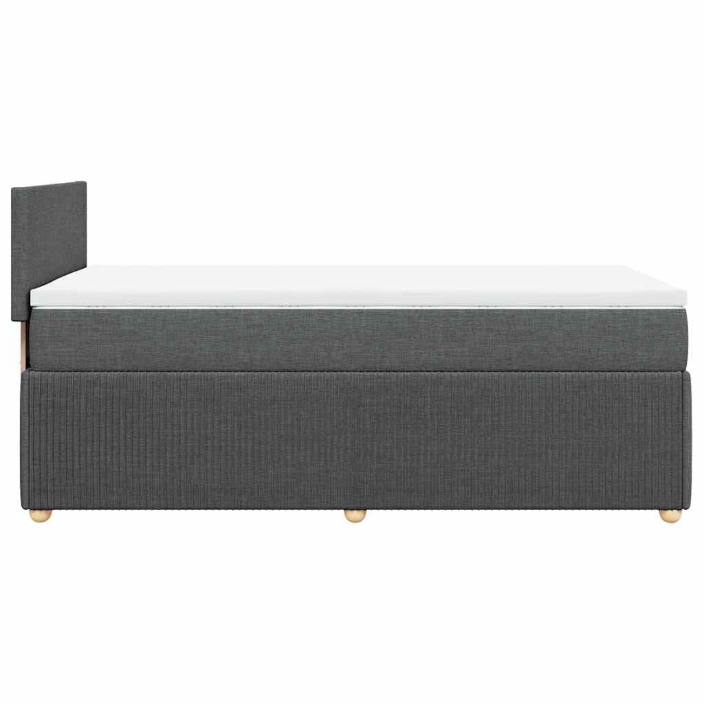 Κρεβάτι Boxspring με Στρώμα Σκούρο Γκρι 100x200 εκ. Υφασμάτινο - Pakobazaar