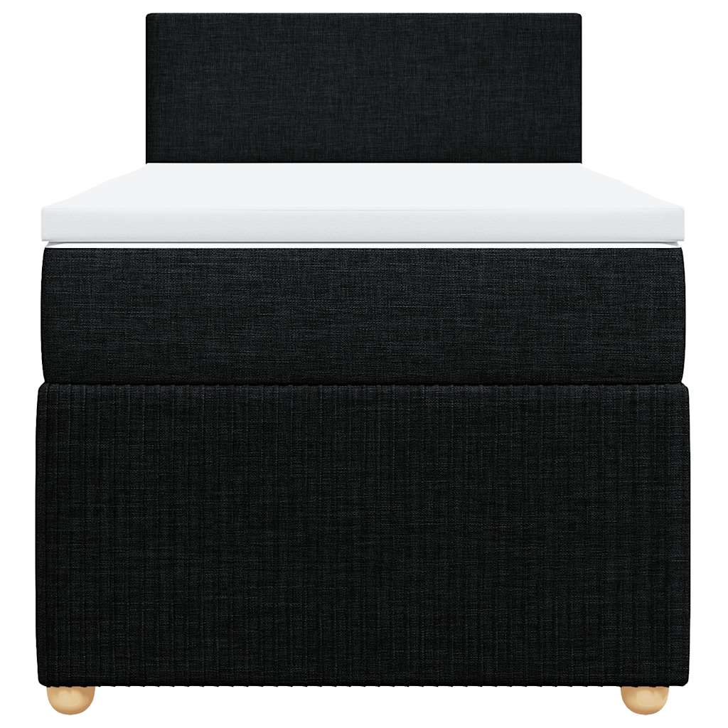 Κρεβάτι Boxspring με Στρώμα Μαύρο 100 x 200 εκ. Υφασμάτινο - Pakobazaar