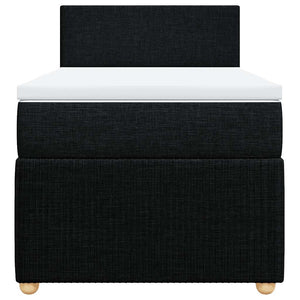 Κρεβάτι Boxspring με Στρώμα Μαύρο 100 x 200 εκ. Υφασμάτινο - Pakobazaar