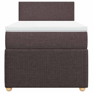 Κρεβάτι Boxspring με Στρώμα Σκούρο Καφέ 100x200 εκ. Υφασμάτινο - Pakobazaar