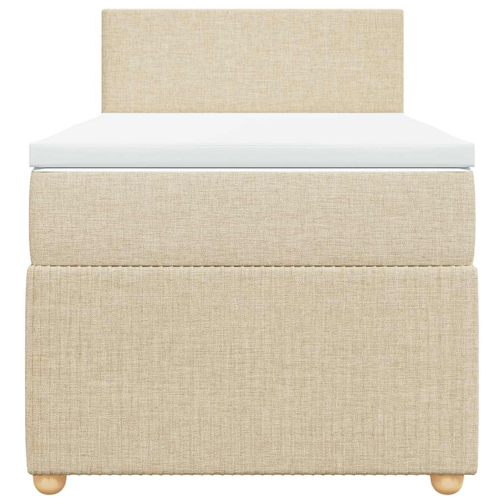 Κρεβάτι Boxspring με Στρώμα Κρεμ 100 x 200 εκ. Υφασμάτινο