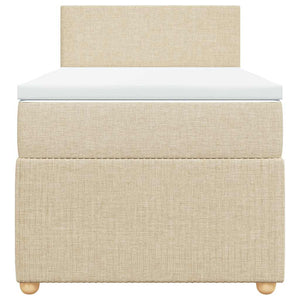 Κρεβάτι Boxspring με Στρώμα Κρεμ 100 x 200 εκ. Υφασμάτινο