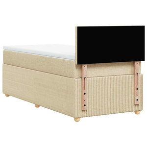 Κρεβάτι Boxspring με Στρώμα Κρεμ 100 x 200 εκ. Υφασμάτινο