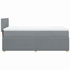 Κρεβάτι Boxspring με Στρώμα Ανοιχτό Γκρι 100x200 εκ. Υφασμάτινο