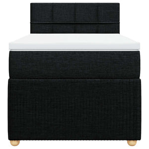 Κρεβάτι Boxspring με Στρώμα Μαύρο 100 x 200 εκ. Υφασμάτινο - Pakobazaar