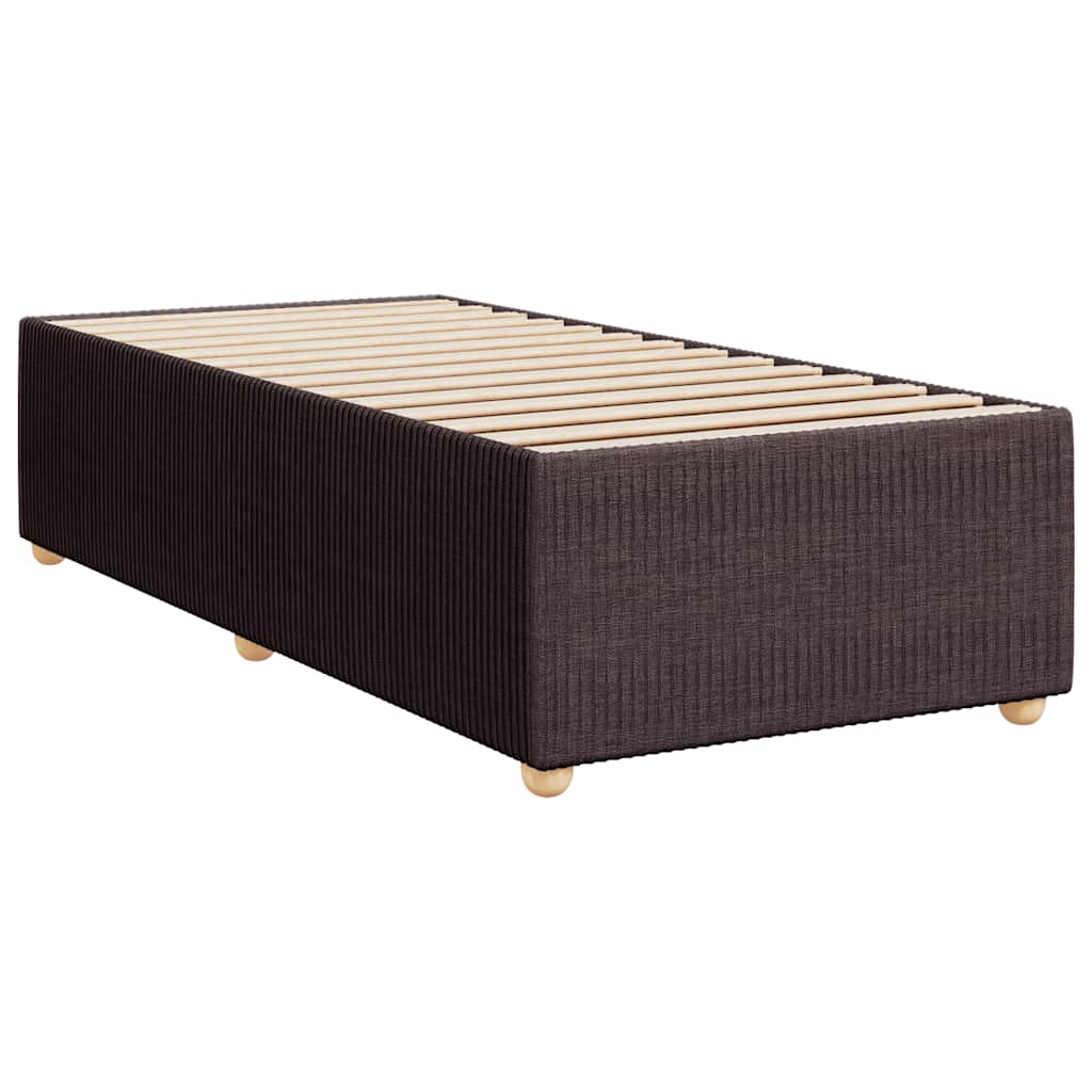 Κρεβάτι Boxspring με Στρώμα Σκούρο Καφέ 100x200 εκ. Υφασμάτινο - Pakobazaar