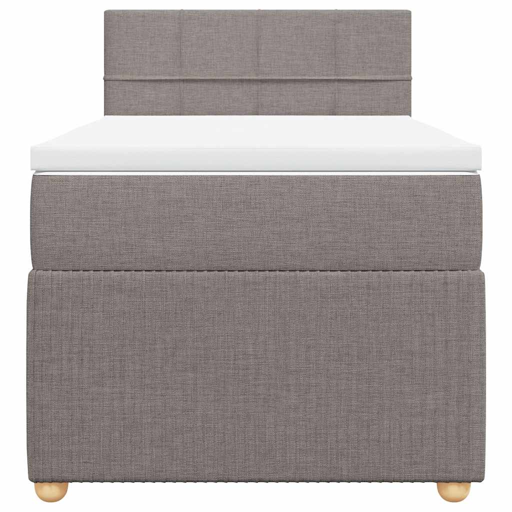 Κρεβάτι Boxspring με Στρώμα Taupe 100 x 200 εκ. Υφασμάτινο