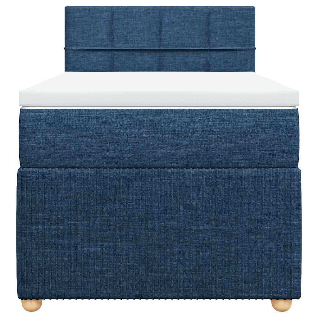 Κρεβάτι Boxspring με Στρώμα Μπλε 100 x 200 εκ. Υφασμάτινο