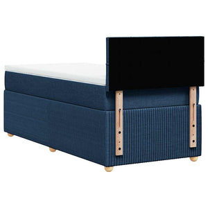 Κρεβάτι Boxspring με Στρώμα Μπλε 100 x 200 εκ. Υφασμάτινο
