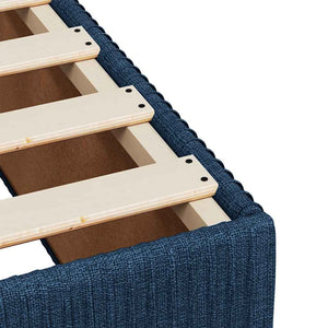 Κρεβάτι Boxspring με Στρώμα Μπλε 100 x 200 εκ. Υφασμάτινο