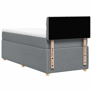 Κρεβάτι Boxspring με Στρώμα Ανοιχτό Γκρι 100x200 εκ. Υφασμάτινο