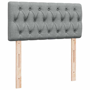 Κρεβάτι Boxspring με Στρώμα Ανοιχτό Γκρι 100x200 εκ. Υφασμάτινο