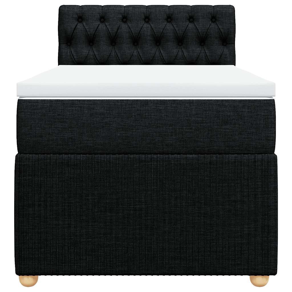 Κρεβάτι Boxspring με Στρώμα Μαύρο 100 x 200 εκ. Υφασμάτινο - Pakobazaar