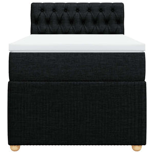 Κρεβάτι Boxspring με Στρώμα Μαύρο 100 x 200 εκ. Υφασμάτινο - Pakobazaar