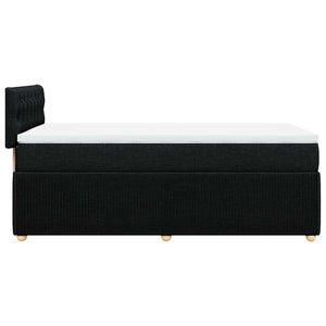 Κρεβάτι Boxspring με Στρώμα Μαύρο 100 x 200 εκ. Υφασμάτινο - Pakobazaar