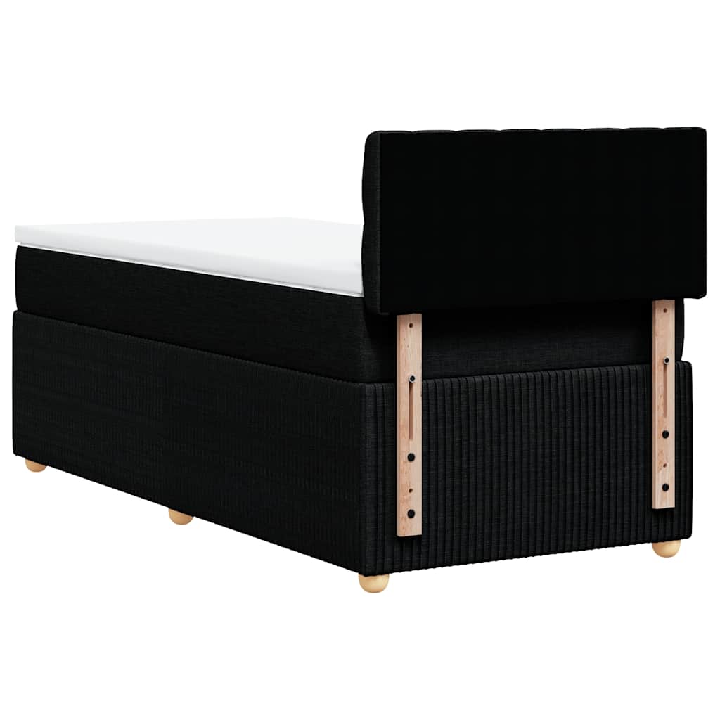Κρεβάτι Boxspring με Στρώμα Μαύρο 100 x 200 εκ. Υφασμάτινο - Pakobazaar