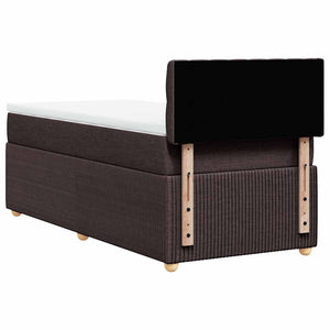 Κρεβάτι Boxspring με Στρώμα Σκούρο Καφέ 100x200 εκ. Υφασμάτινο - Pakobazaar