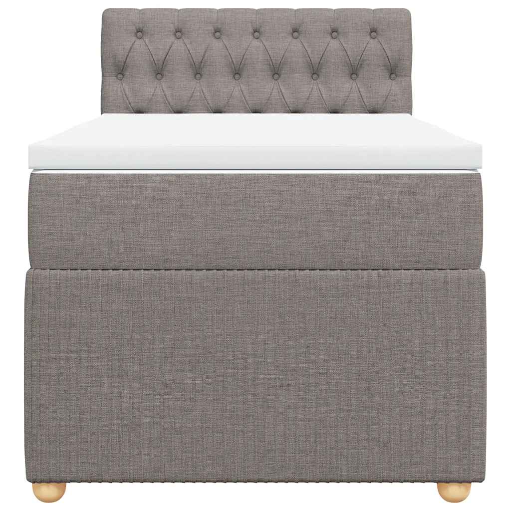 Κρεβάτι Boxspring με Στρώμα Taupe 100 x 200 εκ. Υφασμάτινο