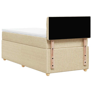 Κρεβάτι Boxspring με Στρώμα Κρεμ 100 x 200 εκ. Υφασμάτινο