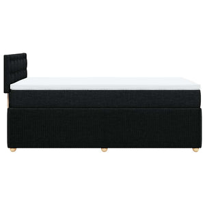 Κρεβάτι Boxspring με Στρώμα Μαύρο 100 x 200 εκ. Υφασμάτινο - Pakobazaar