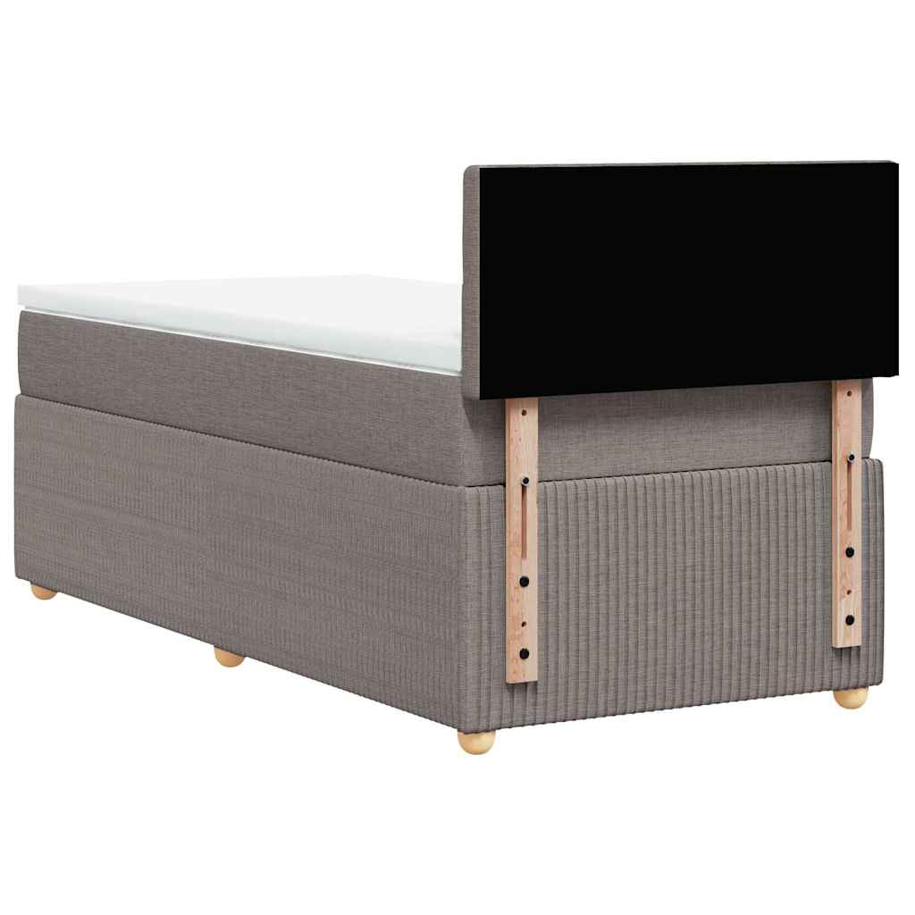 Κρεβάτι Boxspring με Στρώμα Taupe 100 x 200 εκ. Υφασμάτινο
