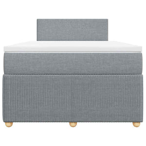 Κρεβάτι Boxspring με Στρώμα Ανοιχτό Γκρι 120x190 εκ. Υφασμάτινο