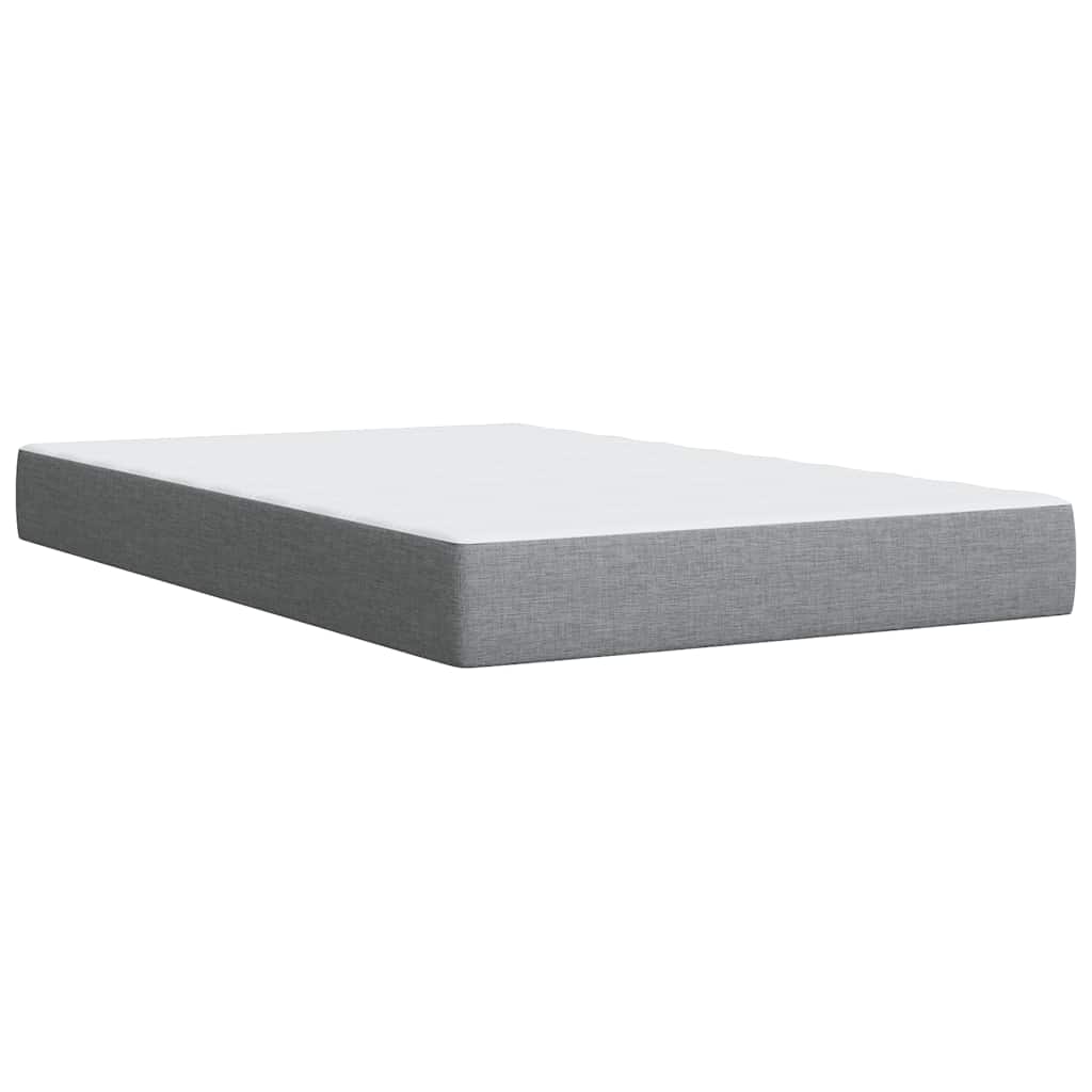 Κρεβάτι Boxspring με Στρώμα Ανοιχτό Γκρι 120x190 εκ. Υφασμάτινο