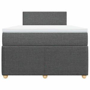 Κρεβάτι Boxspring με Στρώμα Σκούρο Γκρι 120x190 εκ Υφασμάτινο - Pakobazaar
