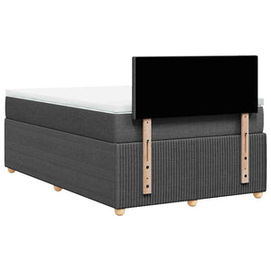 Κρεβάτι Boxspring με Στρώμα Σκούρο Γκρι 120x190 εκ Υφασμάτινο - Pakobazaar