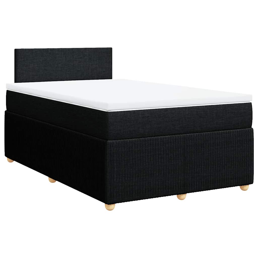 Κρεβάτι Boxspring με Στρώμα Μαύρο 120x190 εκ. Υφασμάτινο - Pakobazaar