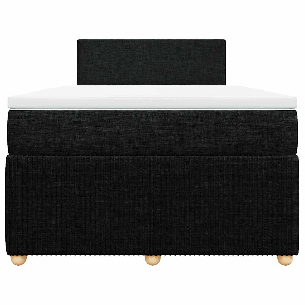 Κρεβάτι Boxspring με Στρώμα Μαύρο 120x190 εκ. Υφασμάτινο - Pakobazaar