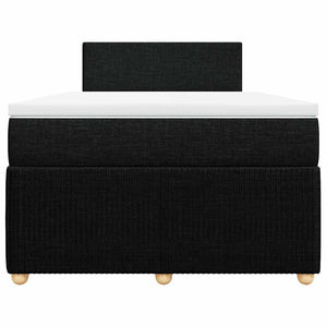Κρεβάτι Boxspring με Στρώμα Μαύρο 120x190 εκ. Υφασμάτινο - Pakobazaar