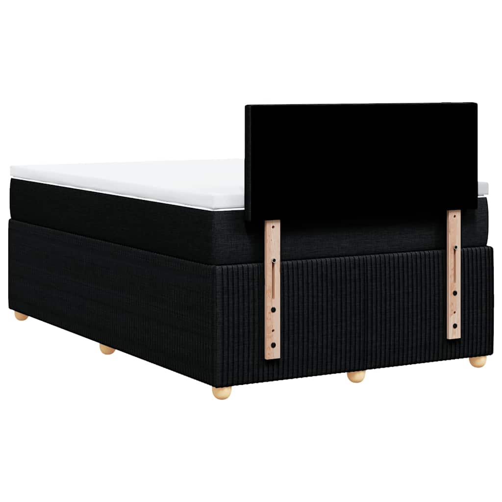 Κρεβάτι Boxspring με Στρώμα Μαύρο 120x190 εκ. Υφασμάτινο - Pakobazaar