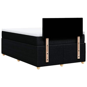 Κρεβάτι Boxspring με Στρώμα Μαύρο 120x190 εκ. Υφασμάτινο - Pakobazaar