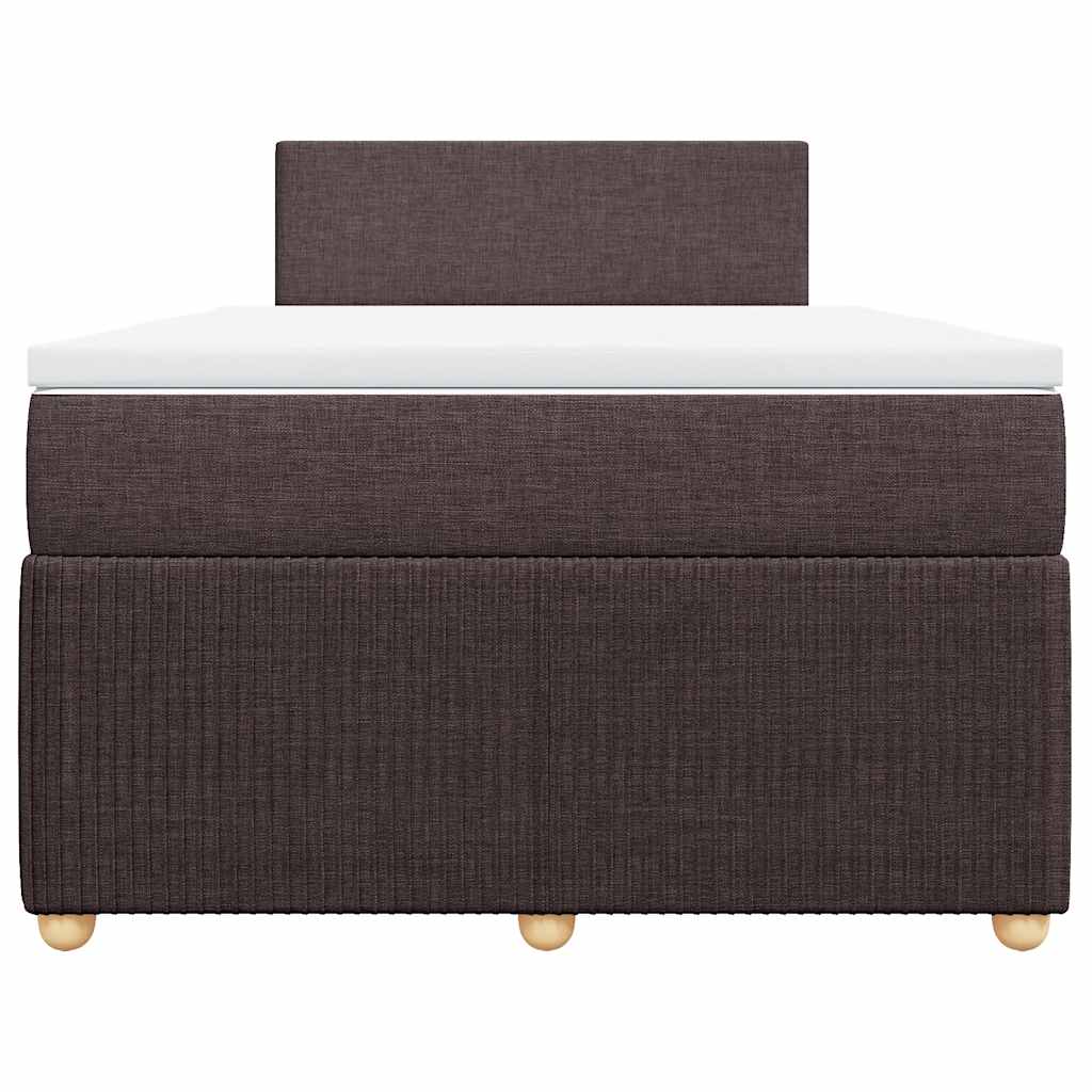 Κρεβάτι Boxspring με Στρώμα Σκούρο Καφέ 120x190 εκ Υφασμάτινο