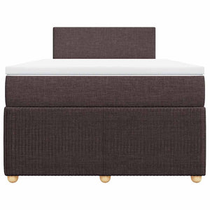 Κρεβάτι Boxspring με Στρώμα Σκούρο Καφέ 120x190 εκ Υφασμάτινο