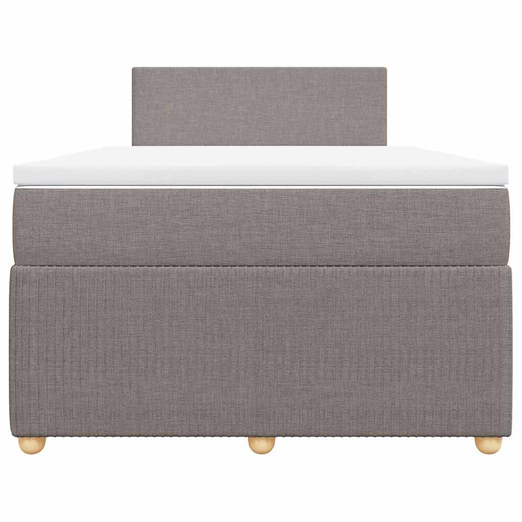 Κρεβάτι Boxspring με Στρώμα Taupe 120x190 εκ. Υφασμάτινο