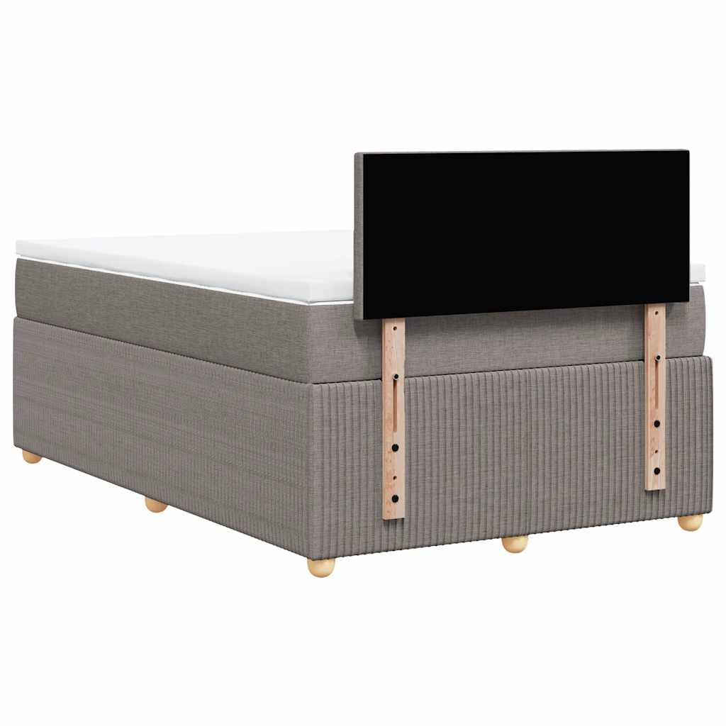 Κρεβάτι Boxspring με Στρώμα Taupe 120x190 εκ. Υφασμάτινο