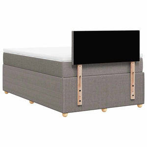 Κρεβάτι Boxspring με Στρώμα Taupe 120x190 εκ. Υφασμάτινο