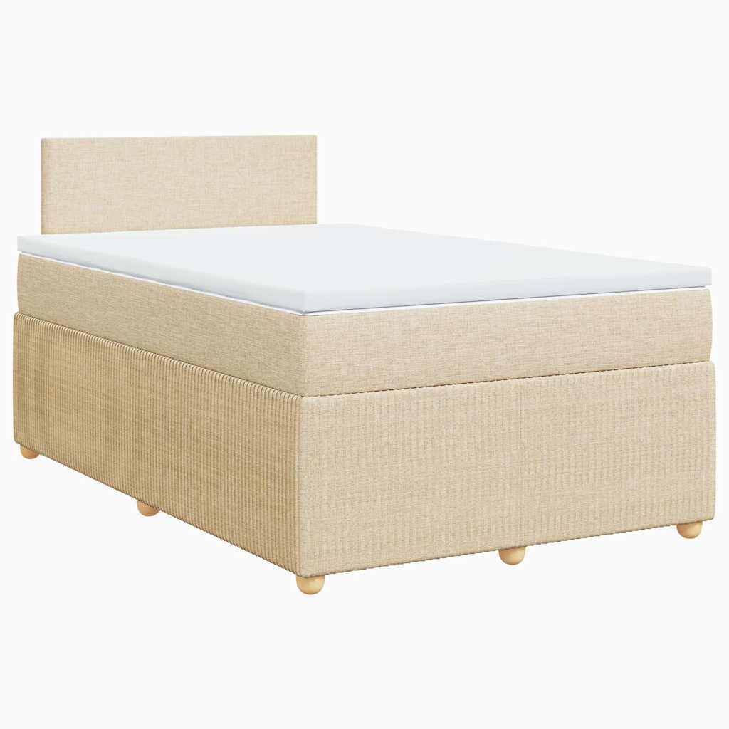 Κρεβάτι Boxspring με Στρώμα Κρεμ 120x190 εκ. Υφασμάτινο