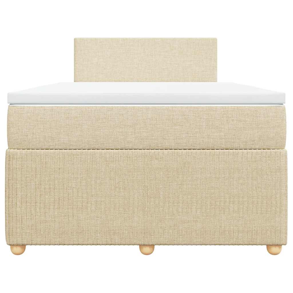 Κρεβάτι Boxspring με Στρώμα Κρεμ 120x190 εκ. Υφασμάτινο