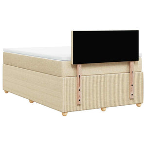 Κρεβάτι Boxspring με Στρώμα Κρεμ 120x190 εκ. Υφασμάτινο