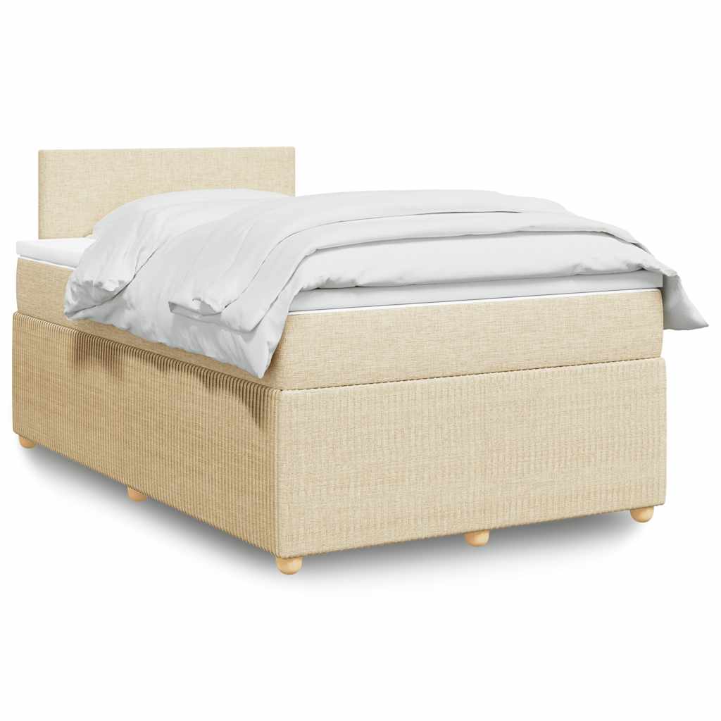Κρεβάτι Boxspring με Στρώμα Κρεμ 120x190 εκ. Υφασμάτινο