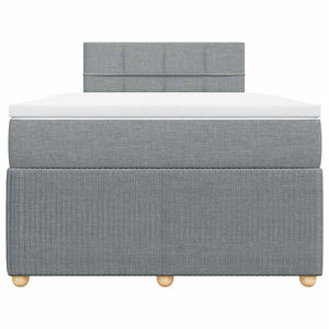 Κρεβάτι Boxspring με Στρώμα Ανοιχτό Γκρι 120x190 εκ. Υφασμάτινο